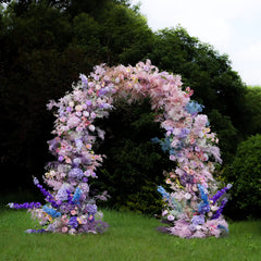 Flower Arch Wedding Backdrop - Multi-coloured Artificial Floral Arch | Rolling Up Curtain Flower Arch Decoration | AmourBlossom