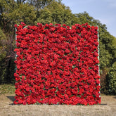 Artificial Red Rose Wall Wedding Backdrop | AmourBlossom