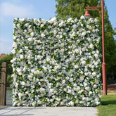 Artificial White Rose Peony Flower Wall Background | AmourBlossom