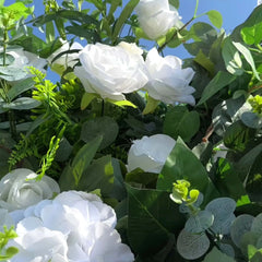 Flower Wall Wedding Backdrop - 8ft x 8ft Realistic 3D Artificial Garden/Boho Style Floral Wall | AmourBlossom