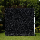 Flower Wall Wedding Backdrop - 8ft x 8ft Realistic 3D Fabric Artificial Black Floral Wall | Rolling Up Curtain Flower Wall | AmourBlossom