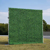 Flower Wall Wedding Backdrop - 8ft x 8ft Realistic 3D Fabric Artificial Green Floral Wall | Rolling Up Curtain Flower Wall | AmourBlossom