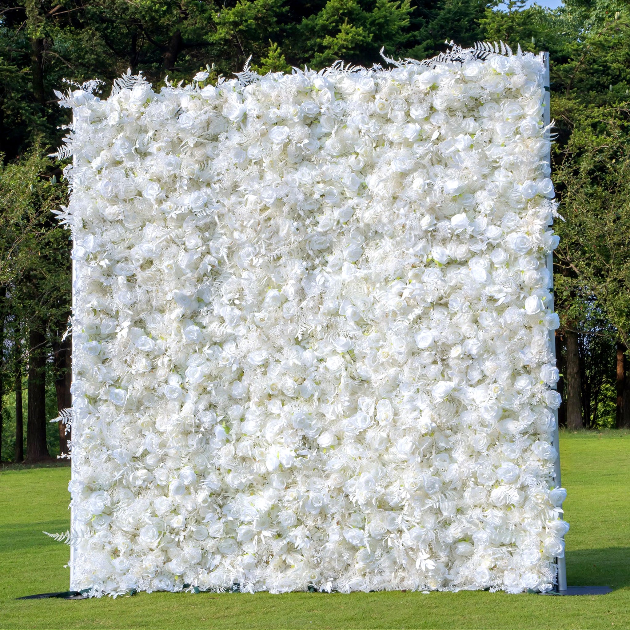 Artificial White Rose Flower Wall Background | AmourBlossom