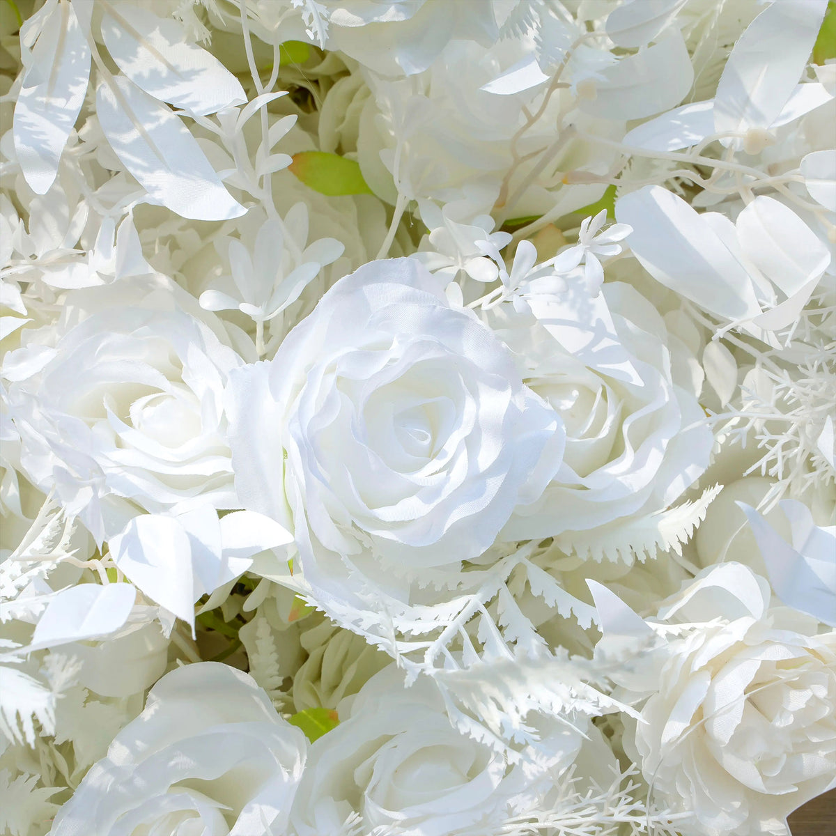 Artificial White Rose Flower Wall Background | AmourBlossom