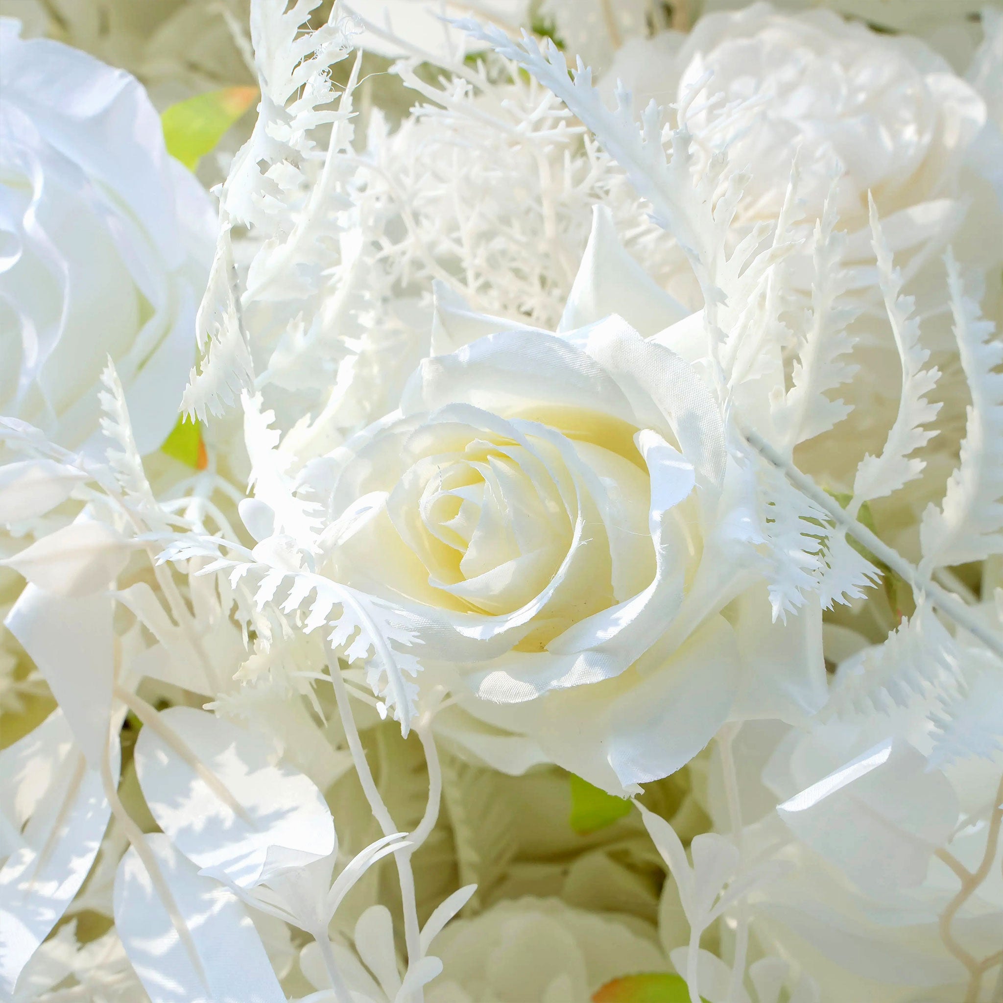 Artificial White Rose Flower Wall Background | AmourBlossom