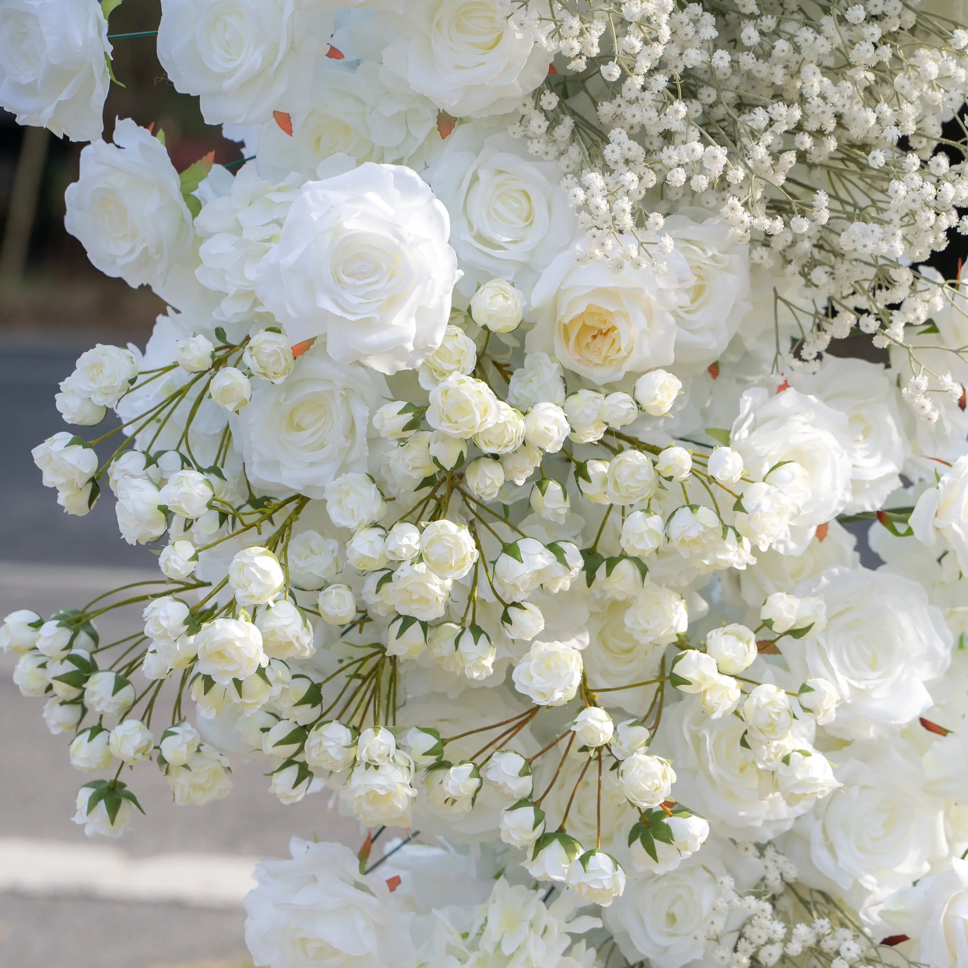 Eternal Swan Heart Artificial Floral Arch | AmourBlossom