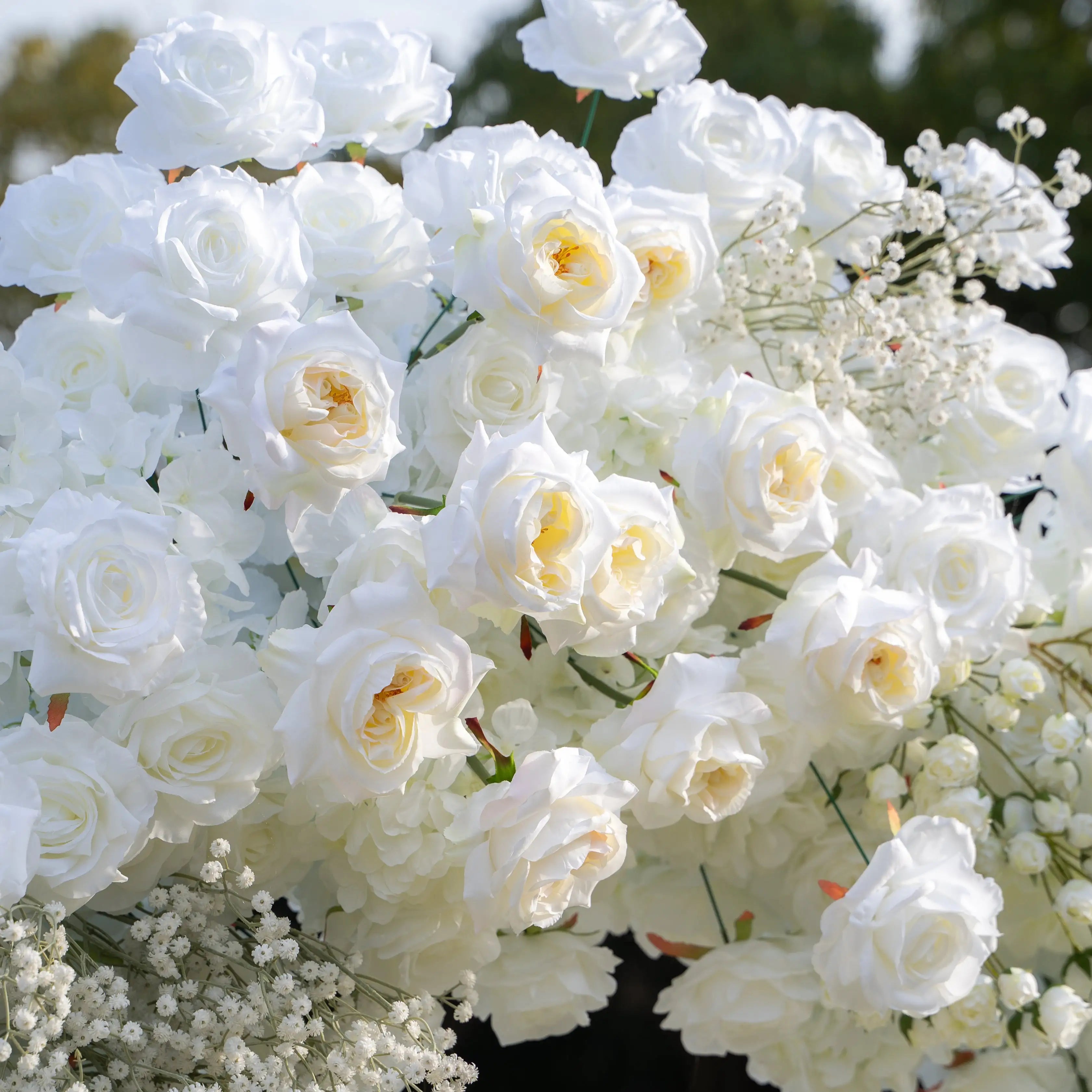 Eternal Swan Heart Artificial Floral Arch | AmourBlossom