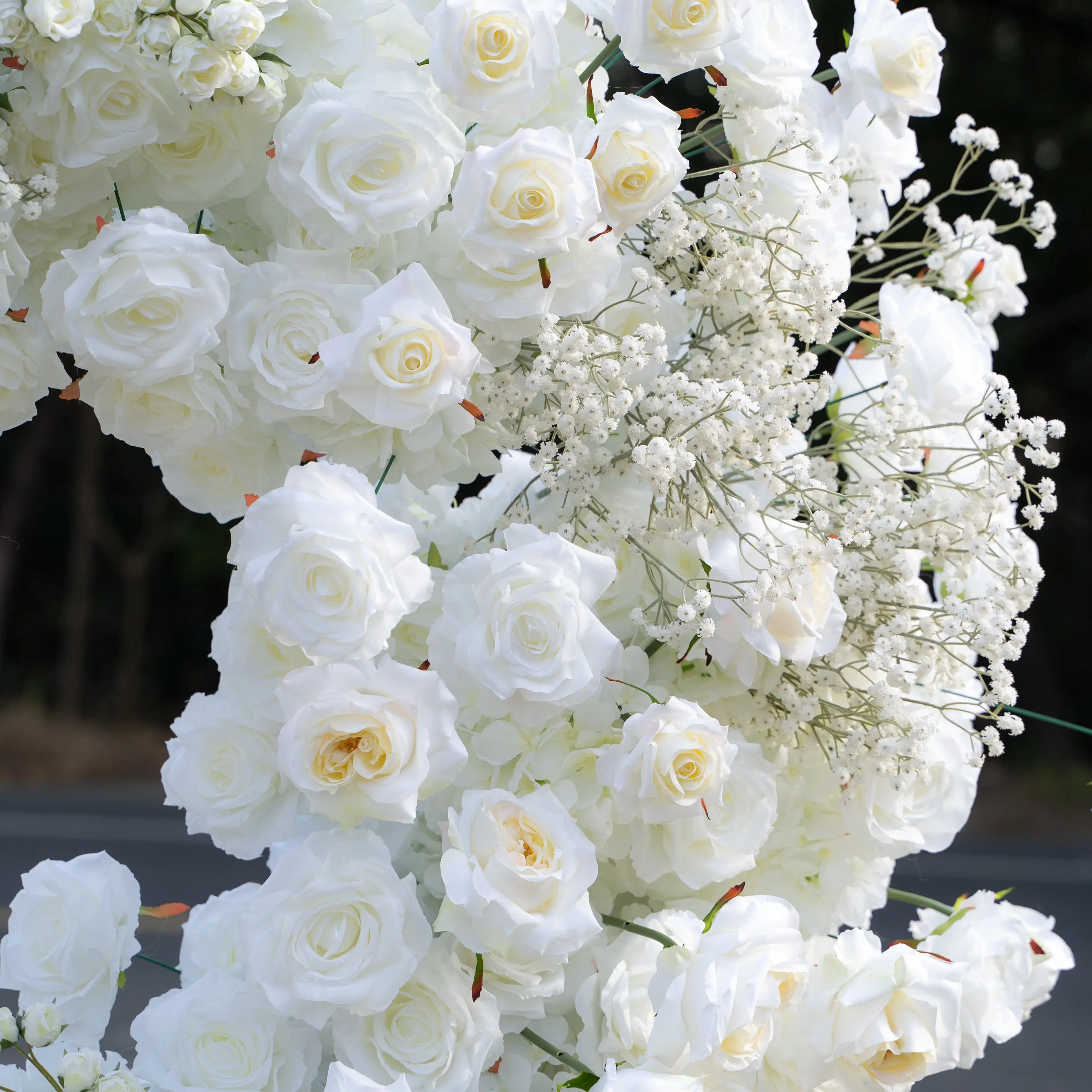 Eternal Swan Heart Artificial Floral Arch | AmourBlossom