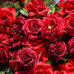Artificial Red Rose Wall Wedding Backdrop | AmourBlossom