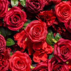 Artificial Red Rose Wall Wedding Backdrop | AmourBlossom