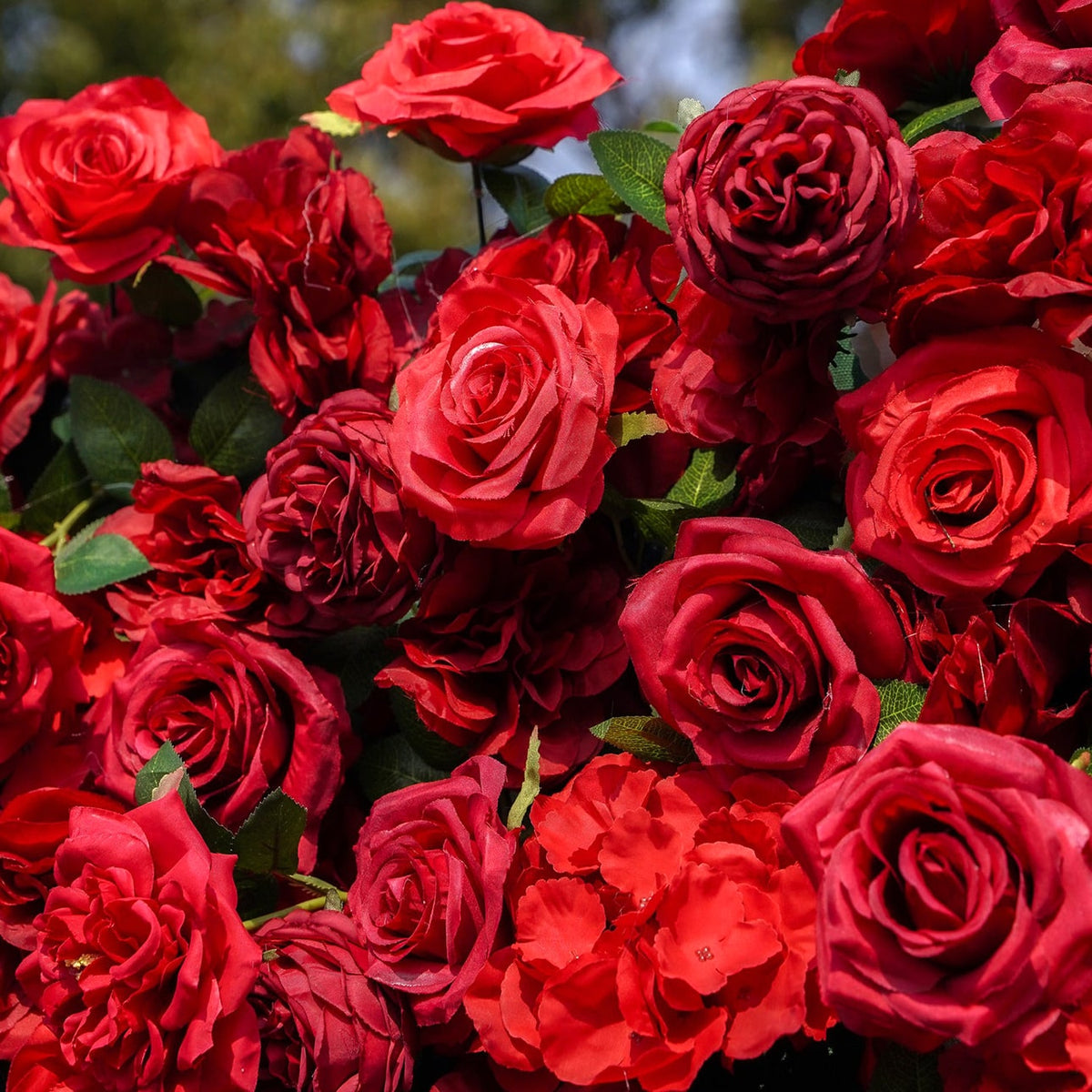 Artificial Red Rose Wall Wedding Backdrop | AmourBlossom
