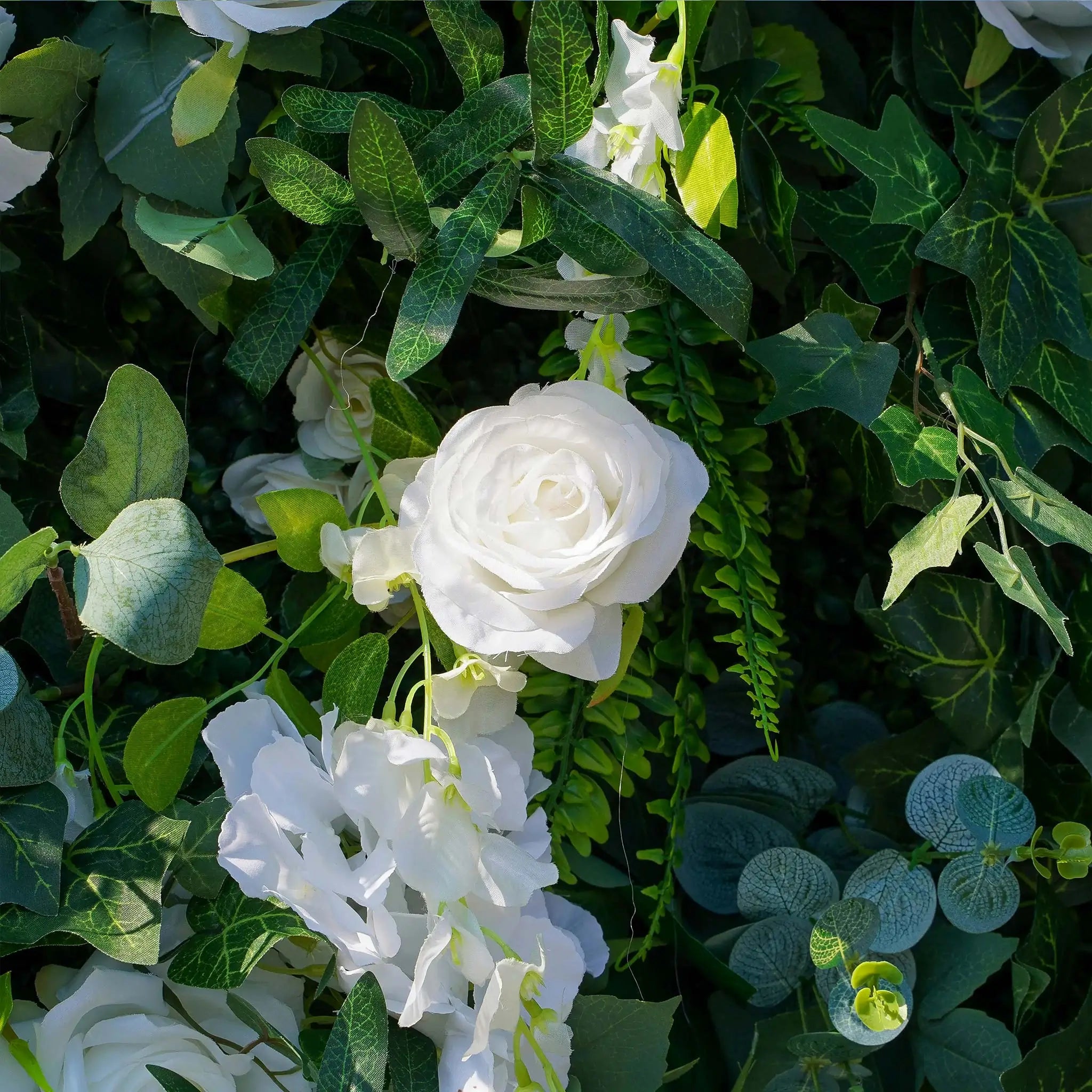 Flower Wall Wedding Backdrop - 8ft x 8ft Realistic 3D Artificial Garden/Boho Style Floral Wall | AmourBlossom