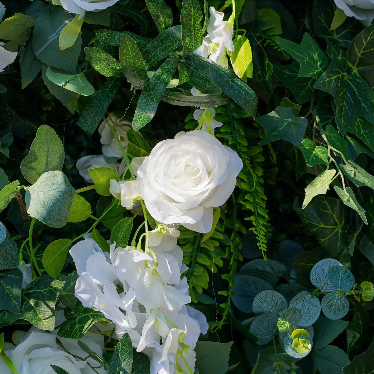 Flower Wall Wedding Backdrop - 8ft x 8ft Realistic 3D Artificial Garden/Boho Style Floral Wall | AmourBlossom