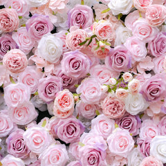 Flower Wall Wedding Backdrop - 8ft x 8ft Realistic 3D Artificial Pink Rose Flower Wall | ArmourBlossom