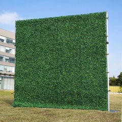 Flower Wall Wedding Backdrop - 8ft x 8ft Realistic 3D Fabric Artificial Green Floral Wall | Rolling Up Curtain Flower Wall | AmourBlossom